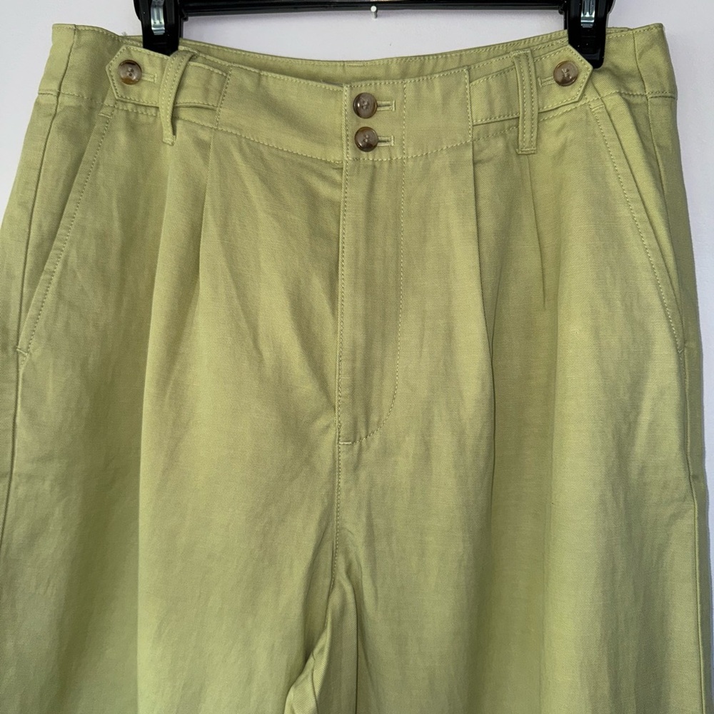 Madewell Tall Harlow Wide-Leg Pant NWT Pale Lemongrass Linen Lyocell Blend - Picture 5 of 12